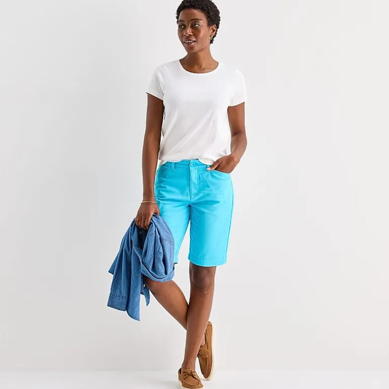 St. John's Bay Womens Tall Crew Neck Short Sleeve T-Shirt