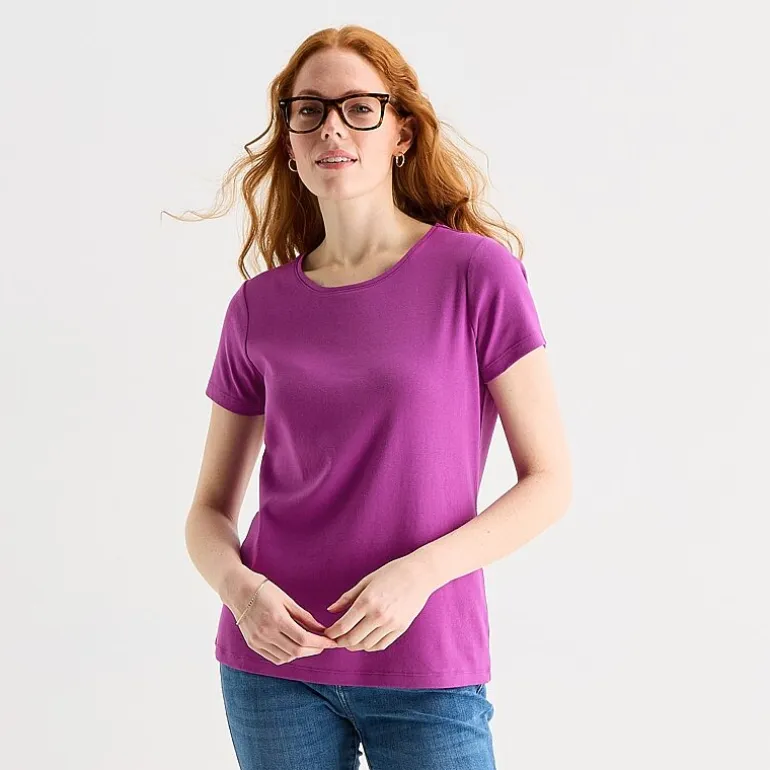 St. John's Bay Womens Tall Crew Neck Short Sleeve T-Shirt