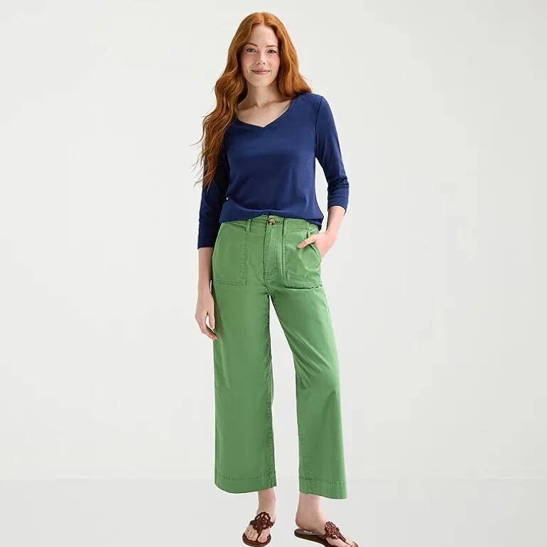 St. John's Bay Womens Tall Crew Neck 3/4 Sleeve T-Shirt