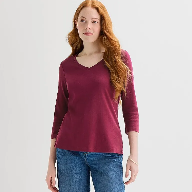 St. John's Bay Womens Tall Crew Neck 3/4 Sleeve T-Shirt