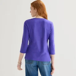St. John's Bay Womens Tall Crew Neck 3/4 Sleeve T-Shirt