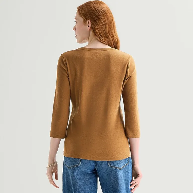 St. John's Bay Womens Tall Crew Neck 3/4 Sleeve T-Shirt