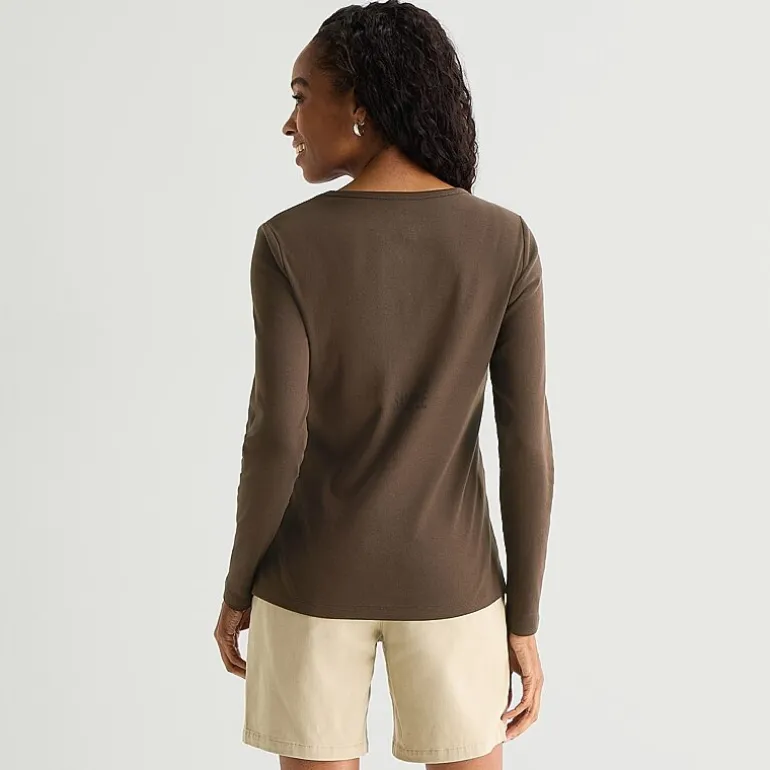 St. John's Bay Womens Tall Crew Neck Long Sleeve T-Shirt