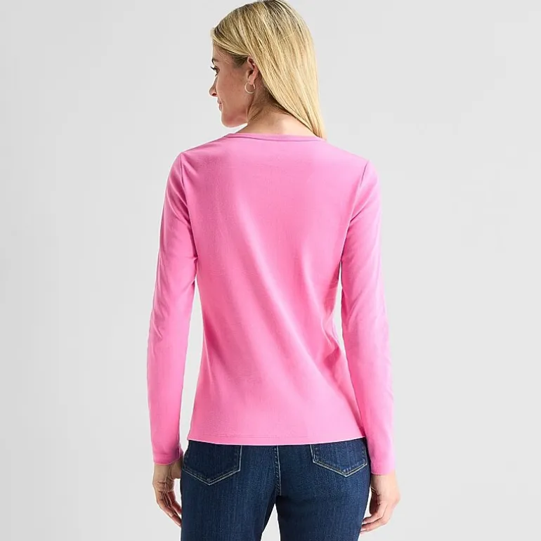 St. John's Bay Womens Tall Crew Neck Long Sleeve T-Shirt