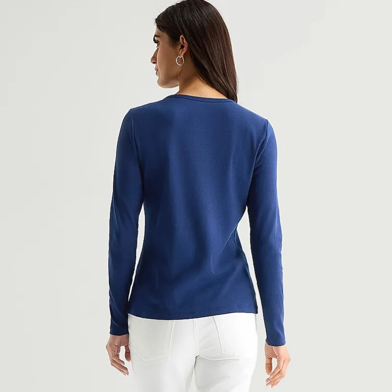 St. John's Bay Womens Tall Crew Neck Long Sleeve T-Shirt