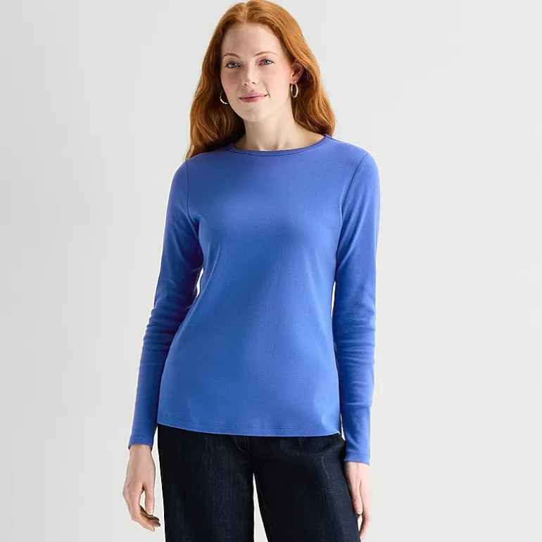 St. John's Bay Womens Tall Crew Neck Long Sleeve T-Shirt