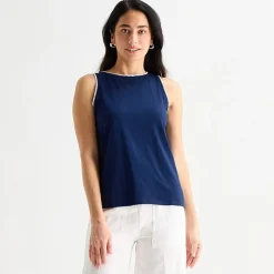 St. John's Bay Womens Tall Crew Neck Sleeveless Tank Top