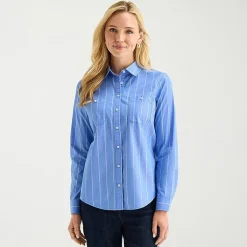 St. John's Bay Womens Tall Cuffed Long Sleeve Regular Fit Button-Down Shirt
