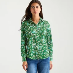St. John's Bay Womens Tall Cuffed Long Sleeve Regular Fit Button-Down Shirt