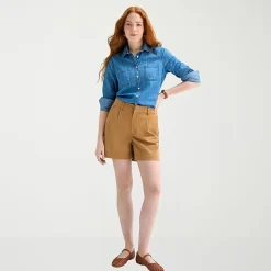 St. John's Bay Womens Tall Cuffed Long Sleeve Regular Fit Button-Down Shirt