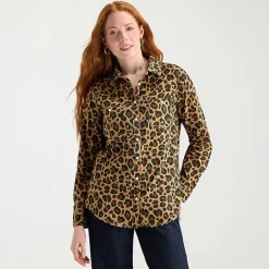St. John's Bay Womens Tall Cuffed Long Sleeve Regular Fit Button-Down Shirt