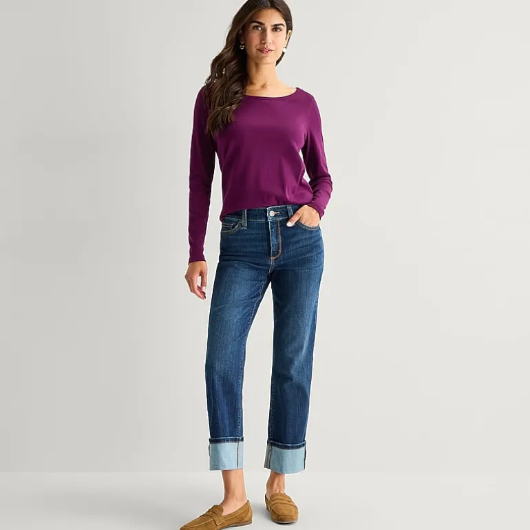St. John's Bay Womens Tall High Rise Straight Leg Jean
