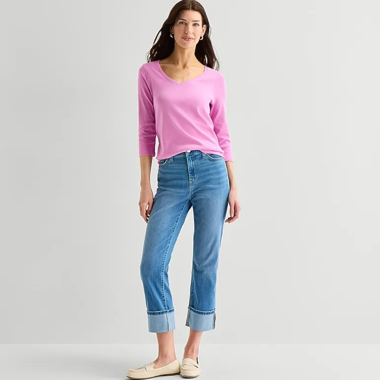 St. John's Bay Womens Tall High Rise Straight Leg Jean