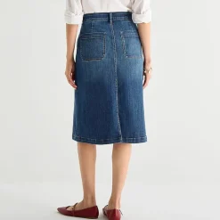 St. John's Bay Womens Tall High Rise Midi Denim Skirt