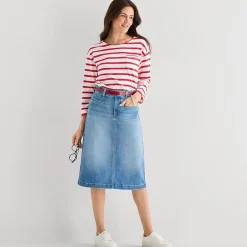 St. John's Bay Womens Tall High Rise Midi Denim Skirt
