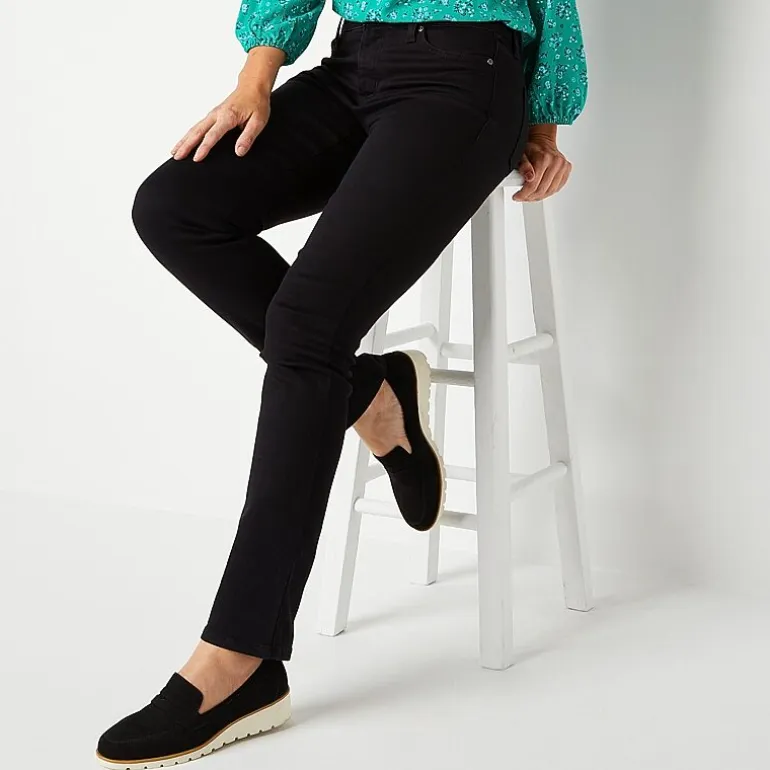 St. John's Bay Womens Tall Mid Rise Stretch Fabric Straight Leg Jean