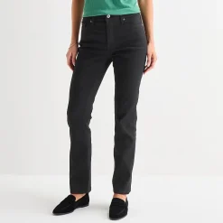 St. John's Bay Womens Tall Mid Rise Stretch Fabric Straight Leg Jean