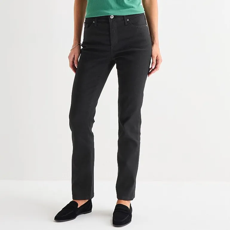 St. John's Bay Womens Tall Mid Rise Stretch Fabric Straight Leg Jean