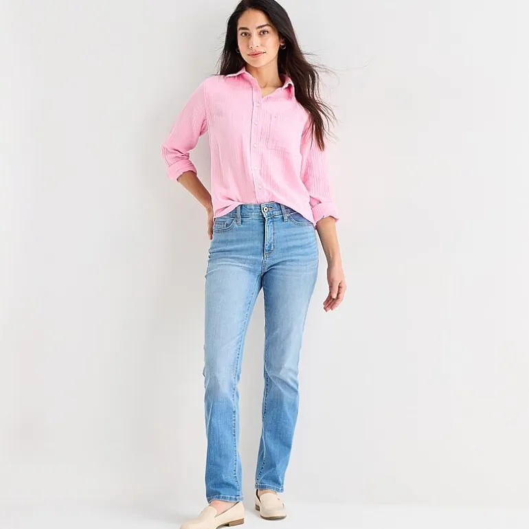 St. John's Bay Womens Tall Mid Rise Stretch Fabric Straight Leg Jean