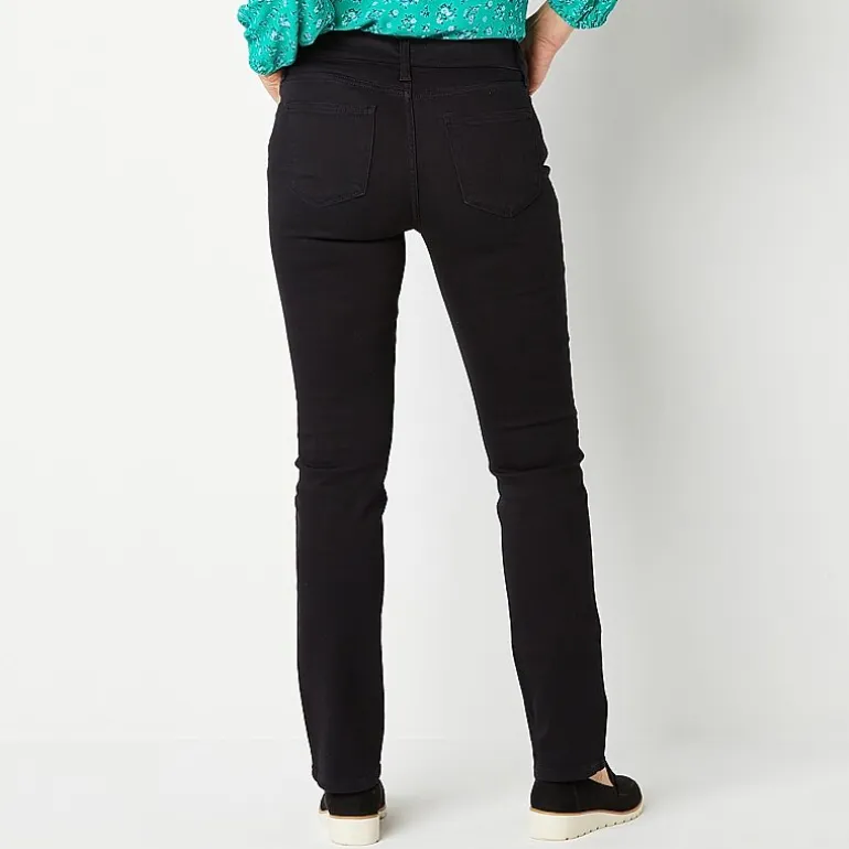 St. John's Bay Womens Tall Mid Rise Stretch Fabric Straight Leg Jean