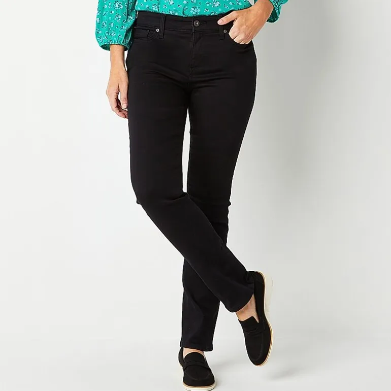 St. John's Bay Womens Tall Mid Rise Stretch Fabric Straight Leg Jean