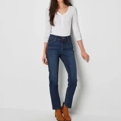 St. John's Bay Womens Tall Mid Rise Stretch Fabric Straight Leg Jean