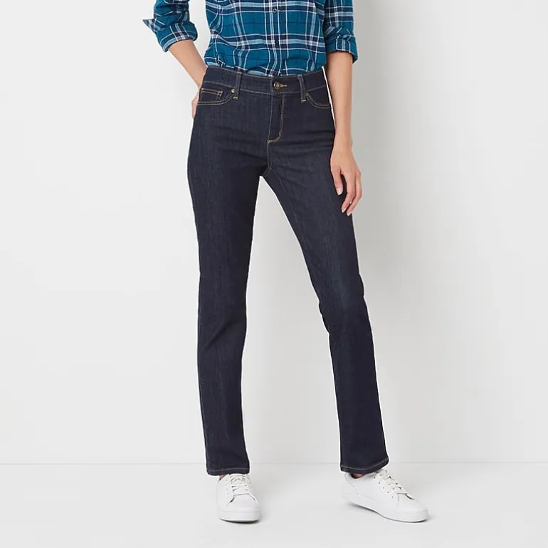 St. John's Bay Womens Tall Mid Rise Stretch Fabric Straight Leg Jean