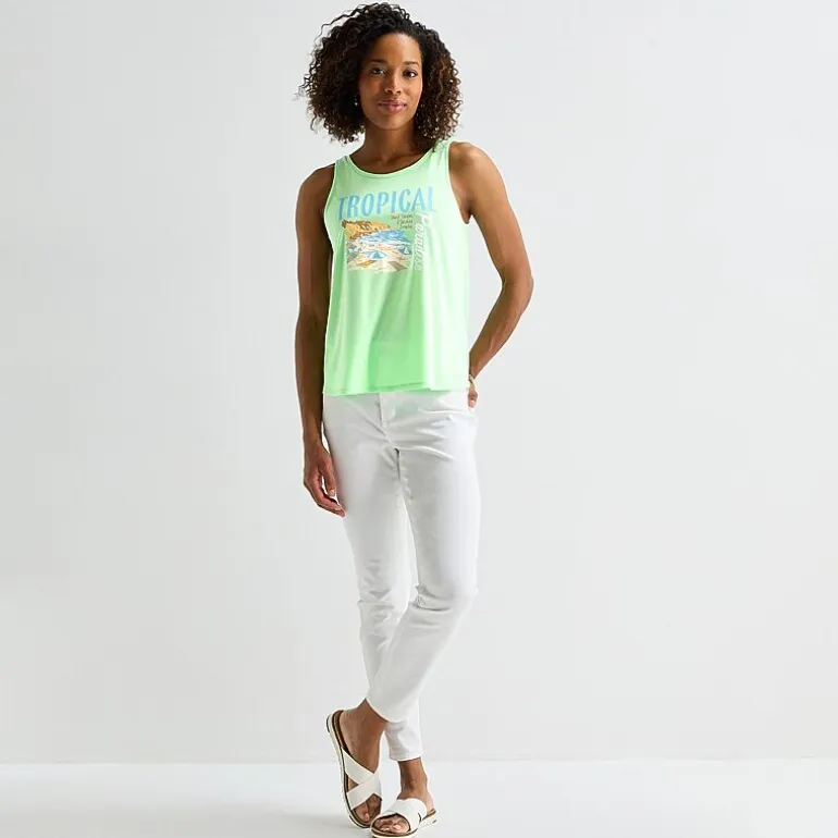 St. John's Bay Womens Tall Round Neck Sleeveless Tank Top
