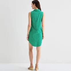 St. John's Bay Womens Tall Sleeveless Shirt Dress