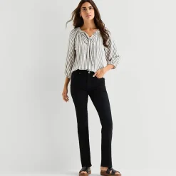 St. John's Bay Womens Tall Split Tie Neck 3/4 Sleeve Blouse