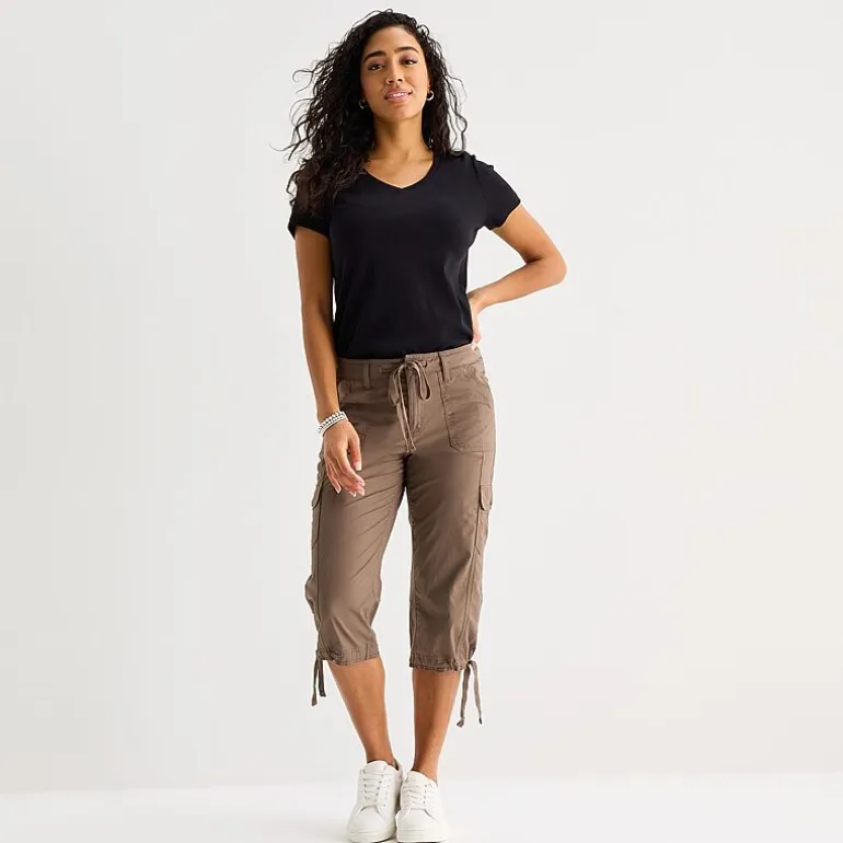 St. John's Bay Womens Tall Straight Mid Rise Capri Pant