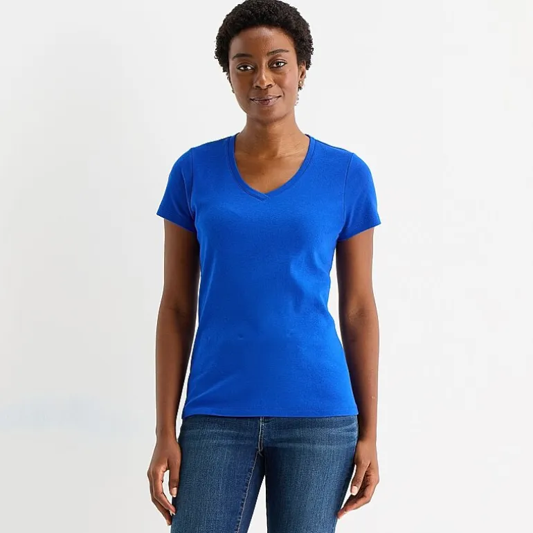 St. John's Bay Womens Tall V Neck Short Sleeve T-Shirt