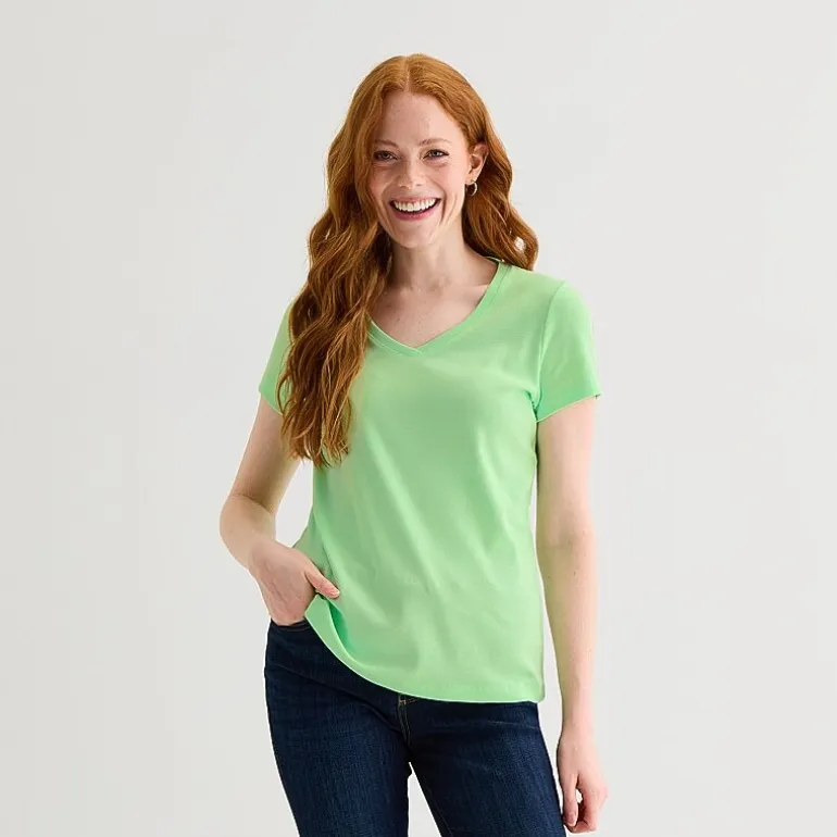 St. John's Bay Womens Tall V Neck Short Sleeve T-Shirt