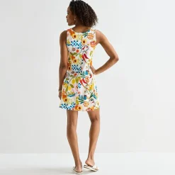 St. John's Bay Womens Tall V Neck Sleeveless Floral A-Line Dress