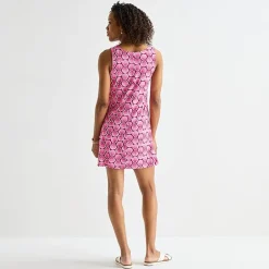 St. John's Bay Womens Tall V Neck Sleeveless Floral A-Line Dress