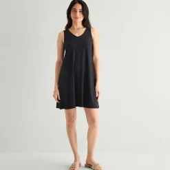 St. John's Bay Womens Tall V Neck Sleeveless Floral A-Line Dress