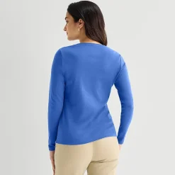 St. John's Bay Womens V Neck Long Sleeve T-Shirt