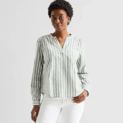 St. John's Bay Womens V Neck Long Sleeve Blouse