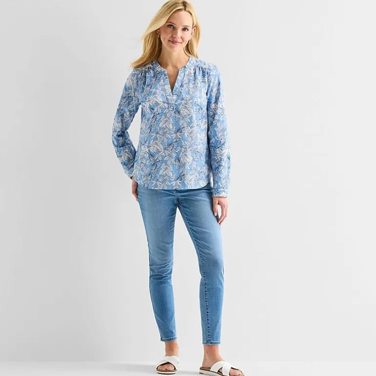 St. John's Bay Womens V Neck Long Sleeve Blouse