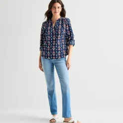 St. John's Bay Womens V Neck Long Sleeve Blouse