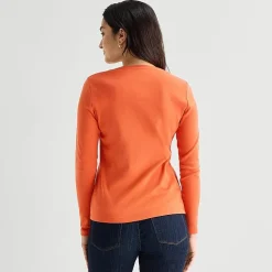 St. John's Bay Womens V Neck Long Sleeve T-Shirt