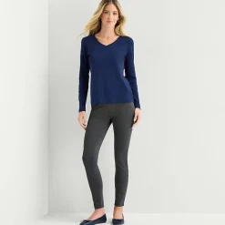 St. John's Bay Womens V Neck Long Sleeve T-Shirt