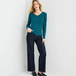 St. John's Bay Womens V Neck Long Sleeve T-Shirt