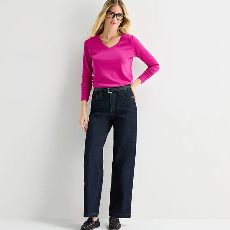 St. John's Bay Womens V Neck Long Sleeve T-Shirt