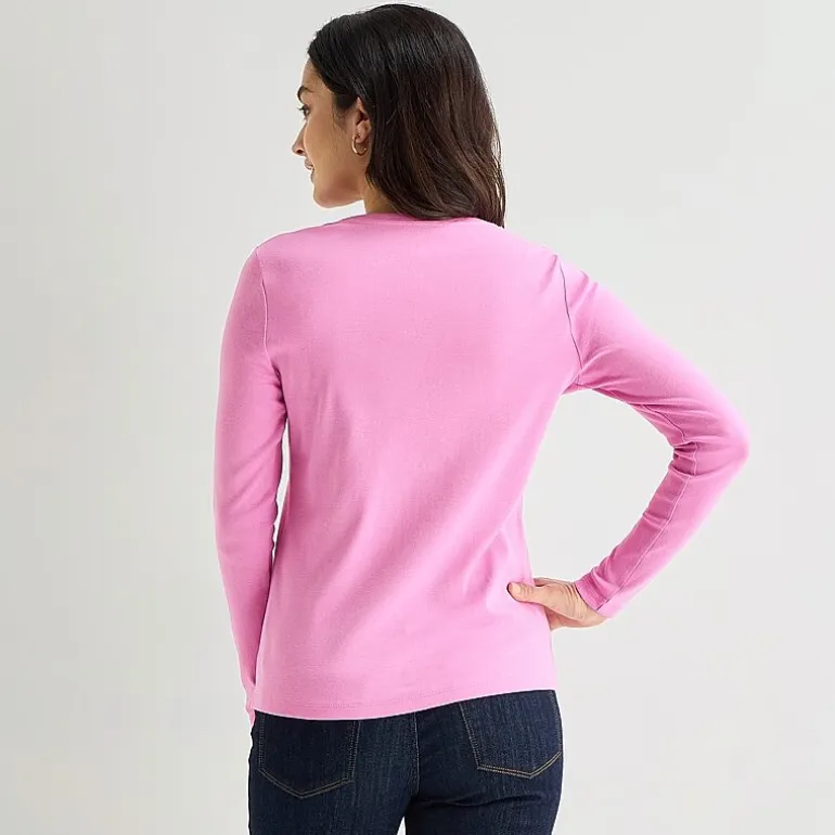 St. John's Bay Womens V Neck Long Sleeve T-Shirt