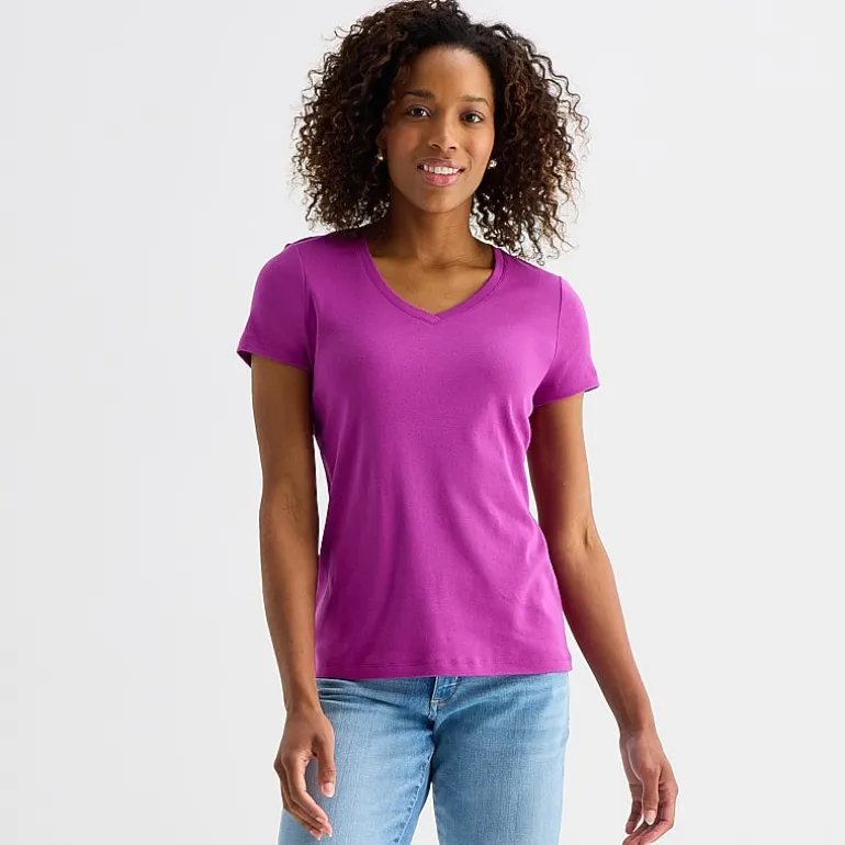St. John's Bay Womens V Neck Short Sleeve T-Shirt