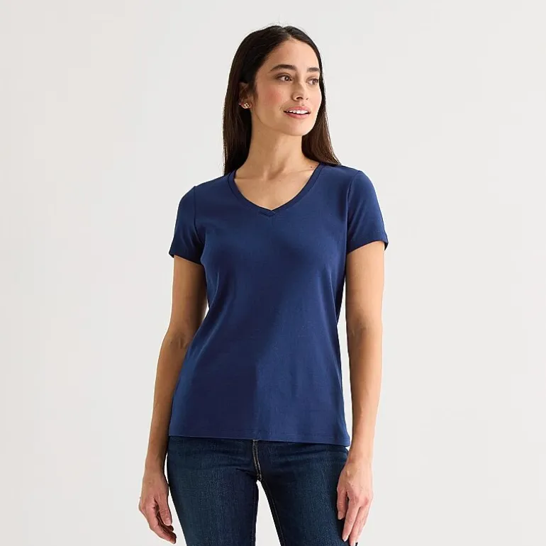 St. John's Bay Womens V Neck Short Sleeve T-Shirt