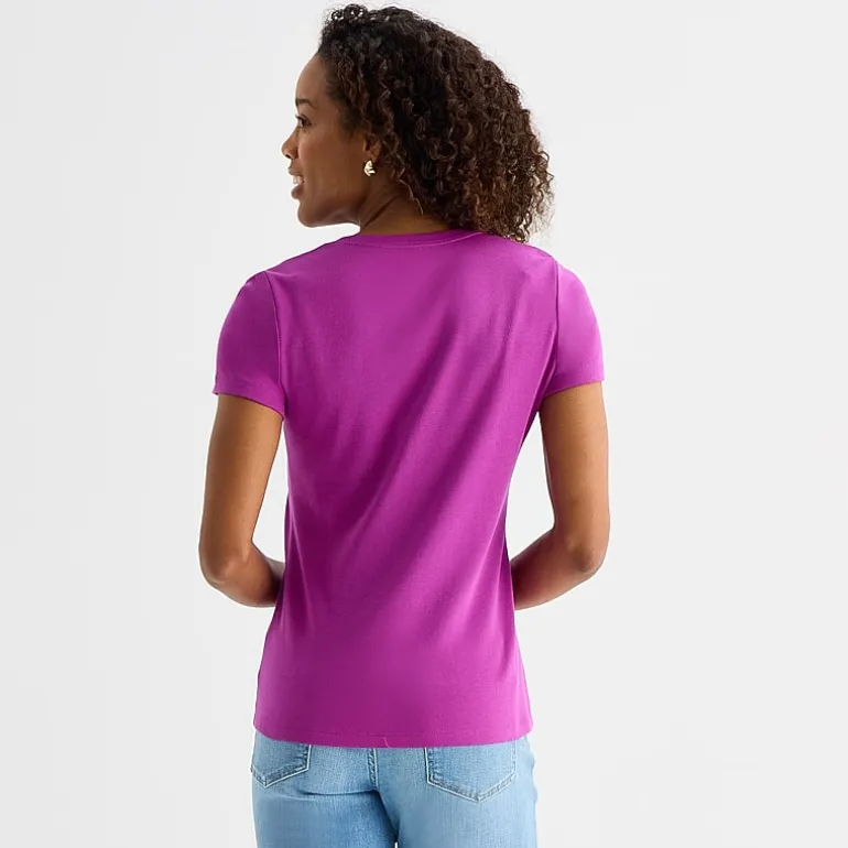 St. John's Bay Womens V Neck Short Sleeve T-Shirt