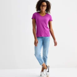 St. John's Bay Womens V Neck Short Sleeve T-Shirt