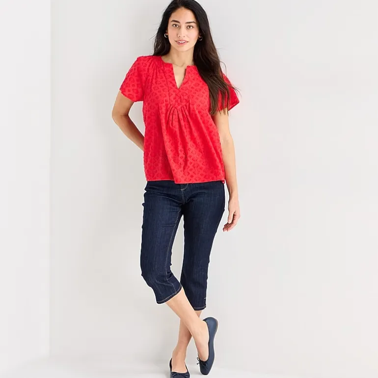 St. John's Bay Womens V Neck Short Sleeve Blouse